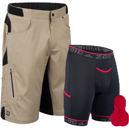 Zoic Zoic Men's Ether 12" Bike Shorts with Essential Liner  Khaki S - $118.00 at REI.com