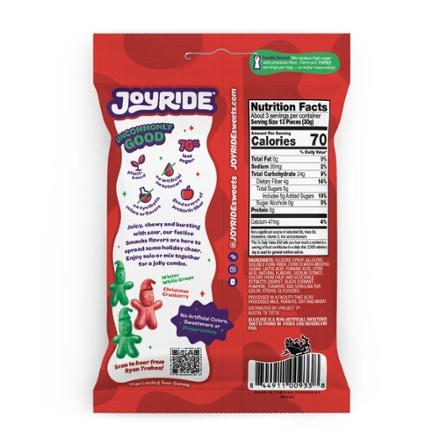 JOYRIDE Sour Santa Smacks Chewy Fruit Gummies 1
