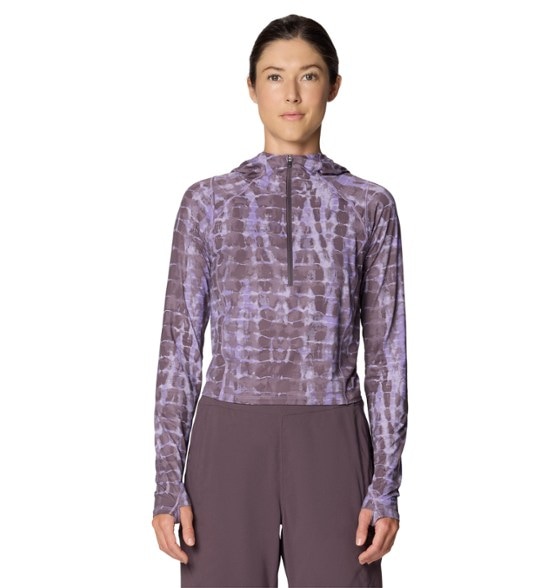 On Body Image of color Purple Sage Prismatic Print