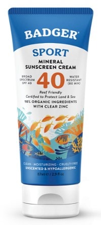 Badger SPF 40 Protect Land & Sea Clear Zinc Sunscreen Cream Tube - 2.9 fl. oz. 0
