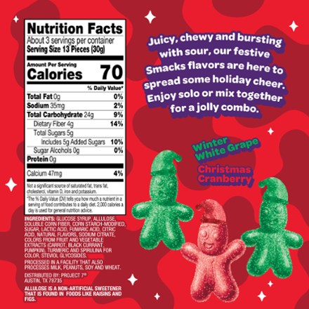 JOYRIDE Sour Santa Smacks Chewy Fruit Gummies 3