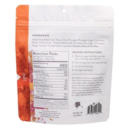 Heather's Choice Morning Glory Oatmeal - 1 Serving 1