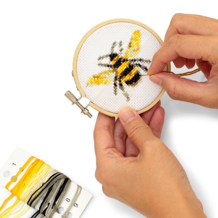Kikkerland Mini Cross Stitch Embroidery Kit - Bee 3