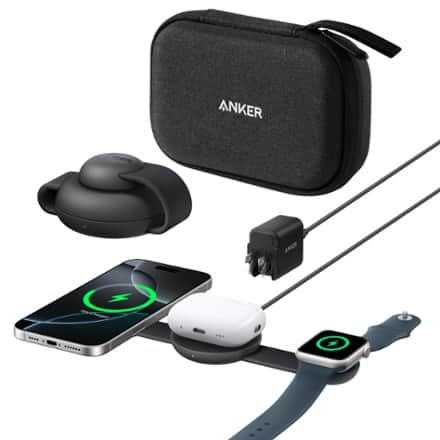 Anker MagGo Wireless Charging Station (3-in-1, Foldable Pad) with Charger and USB-C Cable 4