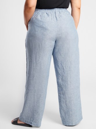 Athleta Cabo Linen Wide Leg Pants 