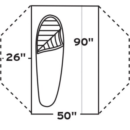 NEMO Dagger 2P Tent Tent Floor Plan (Birch Leaf Green)