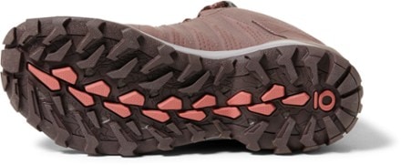 Oboz Sypes Mid Leather Waterproof Hiking Boots - Women's Sole view (Peppercorn)