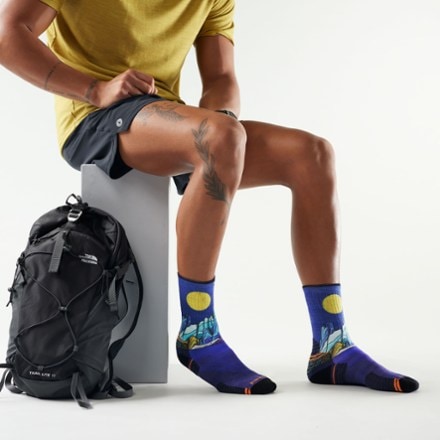 Smartwool Hike Targeted Cushion Mountain Myth Print Crew Socks - Men's 1
