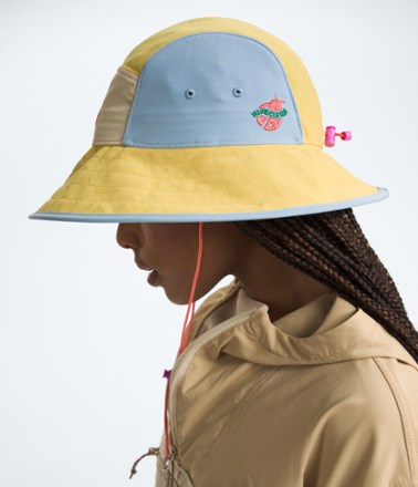 Womens Bucket Hat Yellow Mighty Fine All Over Flowers Sunshine Corduroy