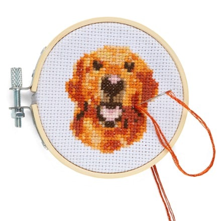 Kikkerland Mini Cross Stitch Embroidery Kit - Dog 1