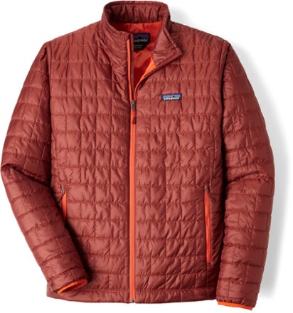 red patagonia puffer jacket