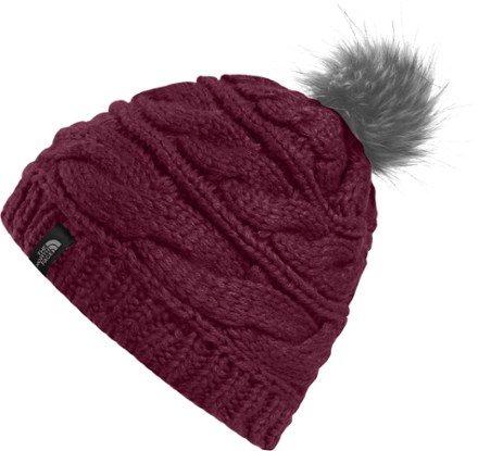 the north face triple cable fur pom beanie
