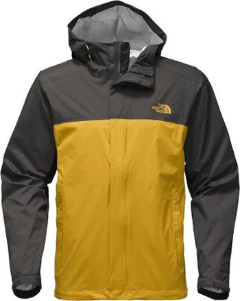 yellow north face rain coat