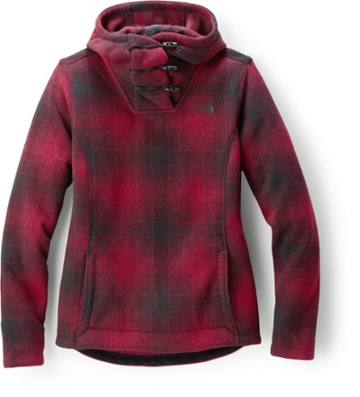 the north face women's crescent hooded fleece pullover plaid