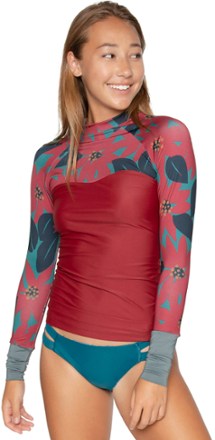 long sleeve swim shirt with built in bra
