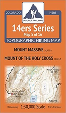 Colorado 14ers Series Map 5 of 16 - Mount Massive, Mount of the Holy Cross