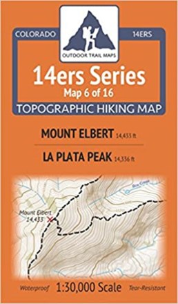 Colorado 14ers Series Map - Mount Elbert, La Plata Peak