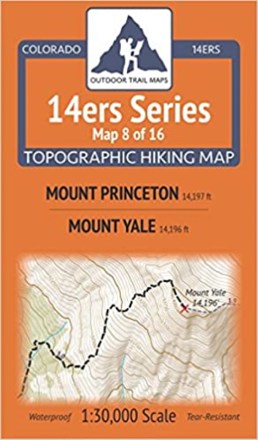 Colorado 14ers Series Map 8 of 16 - Mount Princeton, Mount Yale