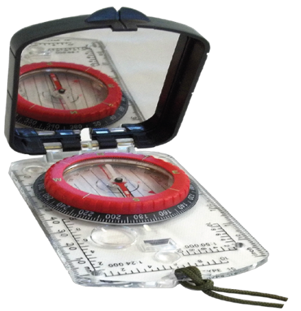 Deluxe Mirrored Sighting Compass with Declination