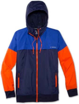 brooks running jacket orange