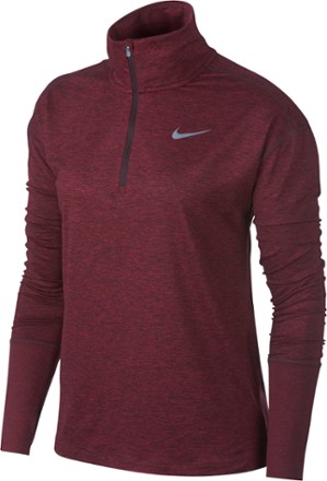 nike women's dry element half zip long sleeve running shirt