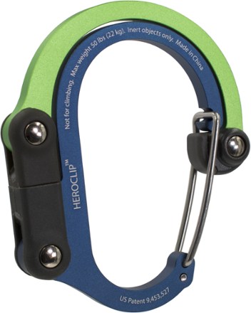 Heroclip carabiner clip and hook medium for camping,silver 