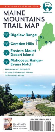 Maine Mountains Trail Maps: Bigelow Range, Camden Hills, Eastern Mount Desert Island, Mahoosuc Range - Evans Notch