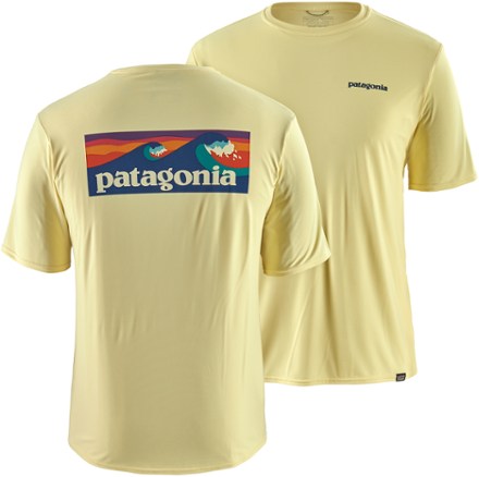 mens yellow patagonia t shirt