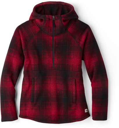 the north face women's crescent hooded fleece pullover plaid