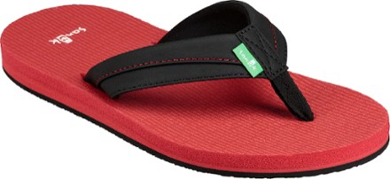 kids red flip flops