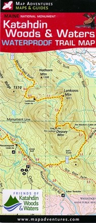 Katahdin Woods & Waters National Monument Waterproof Trail Map