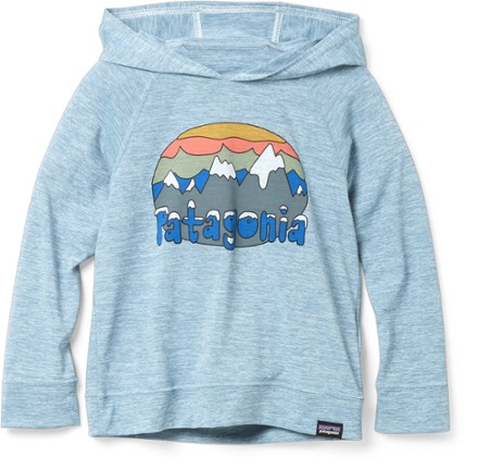 Baby Capilene Cool Daily Hoodie Infants Toddlers Light Blue Fitz Roy Flurries 5 T