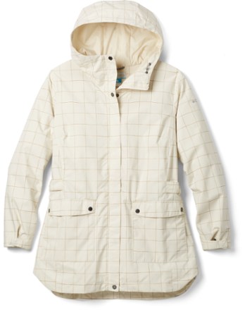 columbia women's here and there long rain jacket