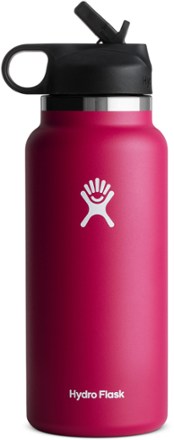 Hydro Flask 32 oz. Water Bottle with Straw Lid - Stainless Steel, Reusable,  Vacuum Insulated- Wide Mouth