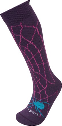 Junior Lorpen 2 Pack Ski/Snowboard Socks Plum/Turquiose 