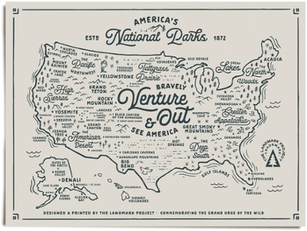 National Parks Map Poster