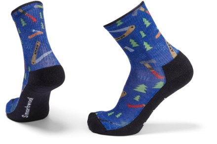 Light Sharp Things Print Hiking Crew Socks - Men's