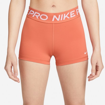 Nike Women's Pro 3 Orange Shorts - Puffer Reds