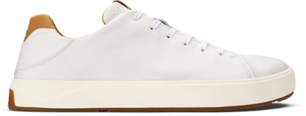 Olukai Lae'ahi Li 'ili Leather Sneakers - Men's Black Onyx - Casual Lace-Up Shoes (Sizes 7-14)