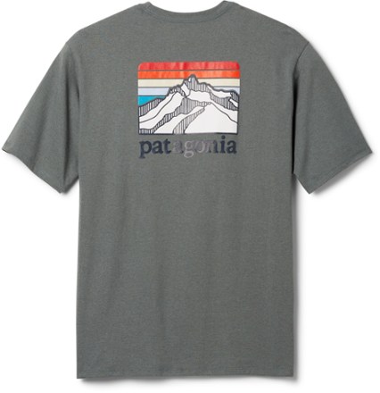 Patagonia Men's Line Logo Ridge Pocket Responsibili-Tee Bayou Blue w/Sound Blue / Xs