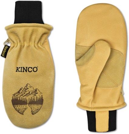 Kinco Lined Heavy-Duty Premium Grain and Suede Pigskin Mittens with Knit Wrists 0