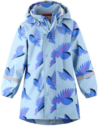 patterned rain jacket