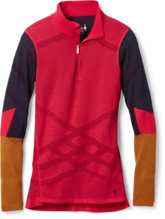 Below is the newest version of Smartwool Intraknit Thermal Merino Colorblock Quarter-Zip Base Layer Top - Women's