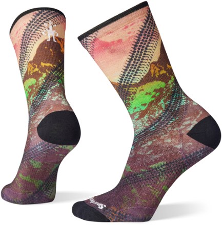 Performance Cycle Zero Cushion Mountain Print Crew Socks - Women's