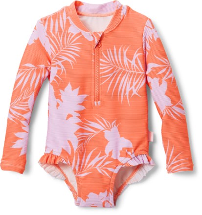 Mini Me Wild Tropics Rib Long-Sleeve Surf Suit - Girls'