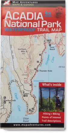 Map Adventures Acadia National Park Waterproof Trail Map - 4th Edition