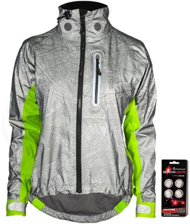 Hi-Vis Torch E-Bike Jacket with Beacon Lights - Women's