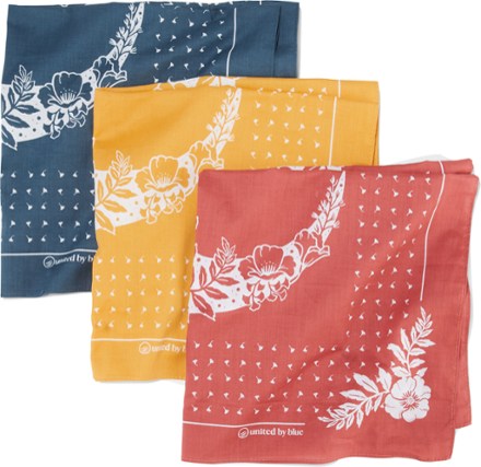 Floral Crescent Bandanas - Package of 3