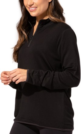 Feather Fleece Zip Mock-Neck Top - Women's