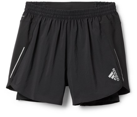 Size XL- Adidas Men's Designed 4 Running Two-in-one Shorts, Black. 